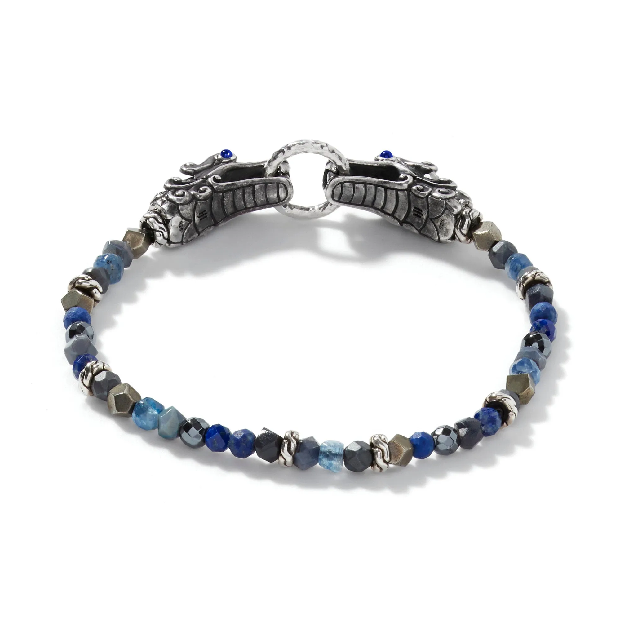 Naga Beaded Bracelet, Silver, Gemstones|BMS60292LPZPYOP