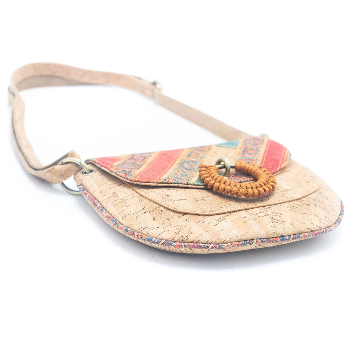 Natural Cork Women's Crossbody Bag with Circular Ring Weave BAGF-051