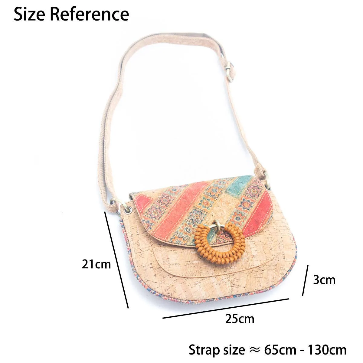 Natural Cork Women's Crossbody Bag with Circular Ring Weave BAGF-051