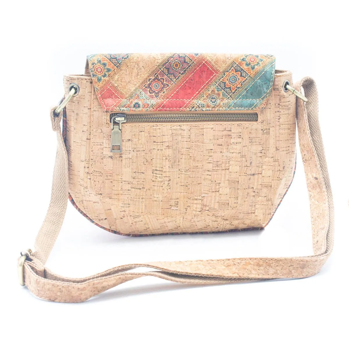 Natural Cork Women's Crossbody Bag with Circular Ring Weave BAGF-051