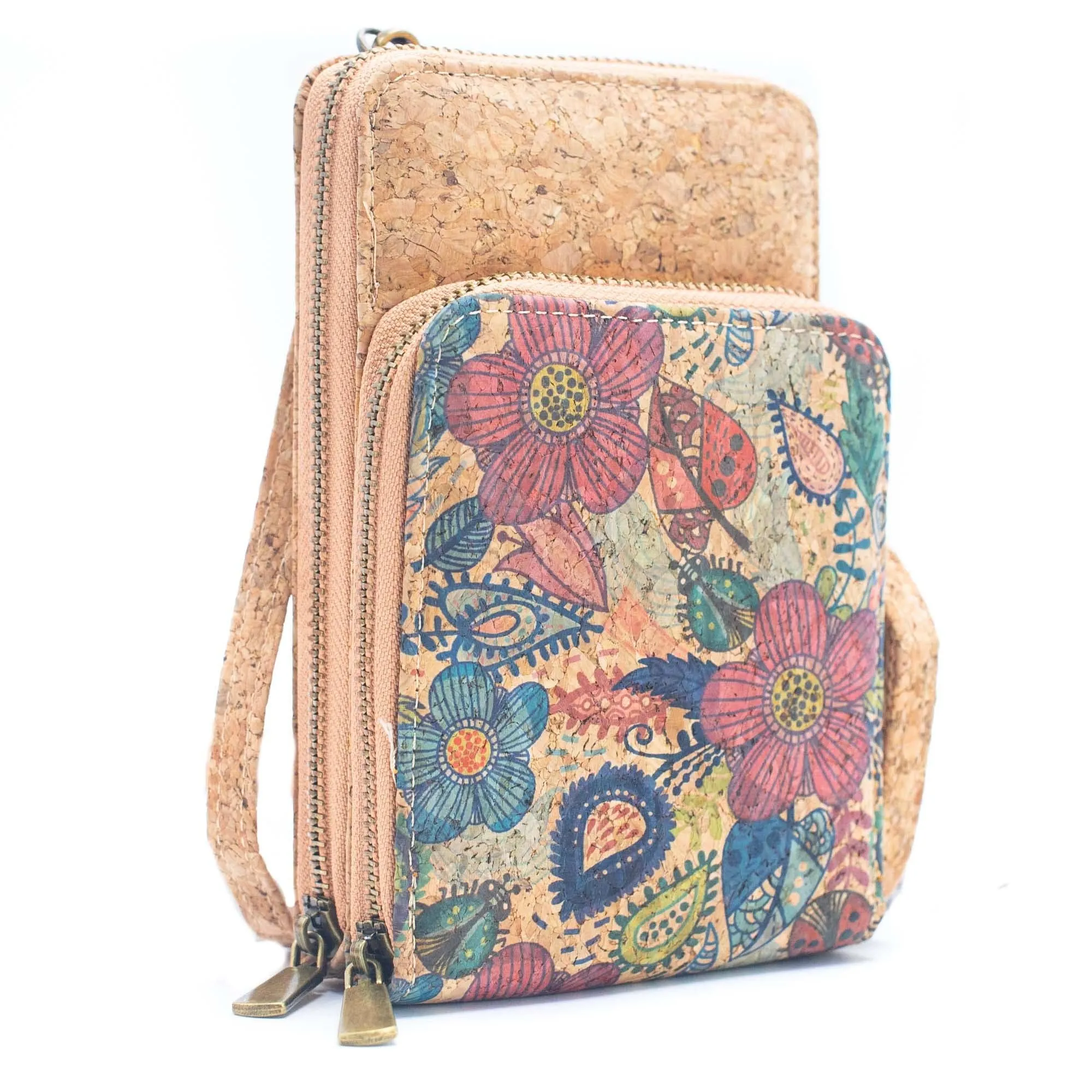 Natural Cork Women's Crossbody Phone Wallet BAGD-2240