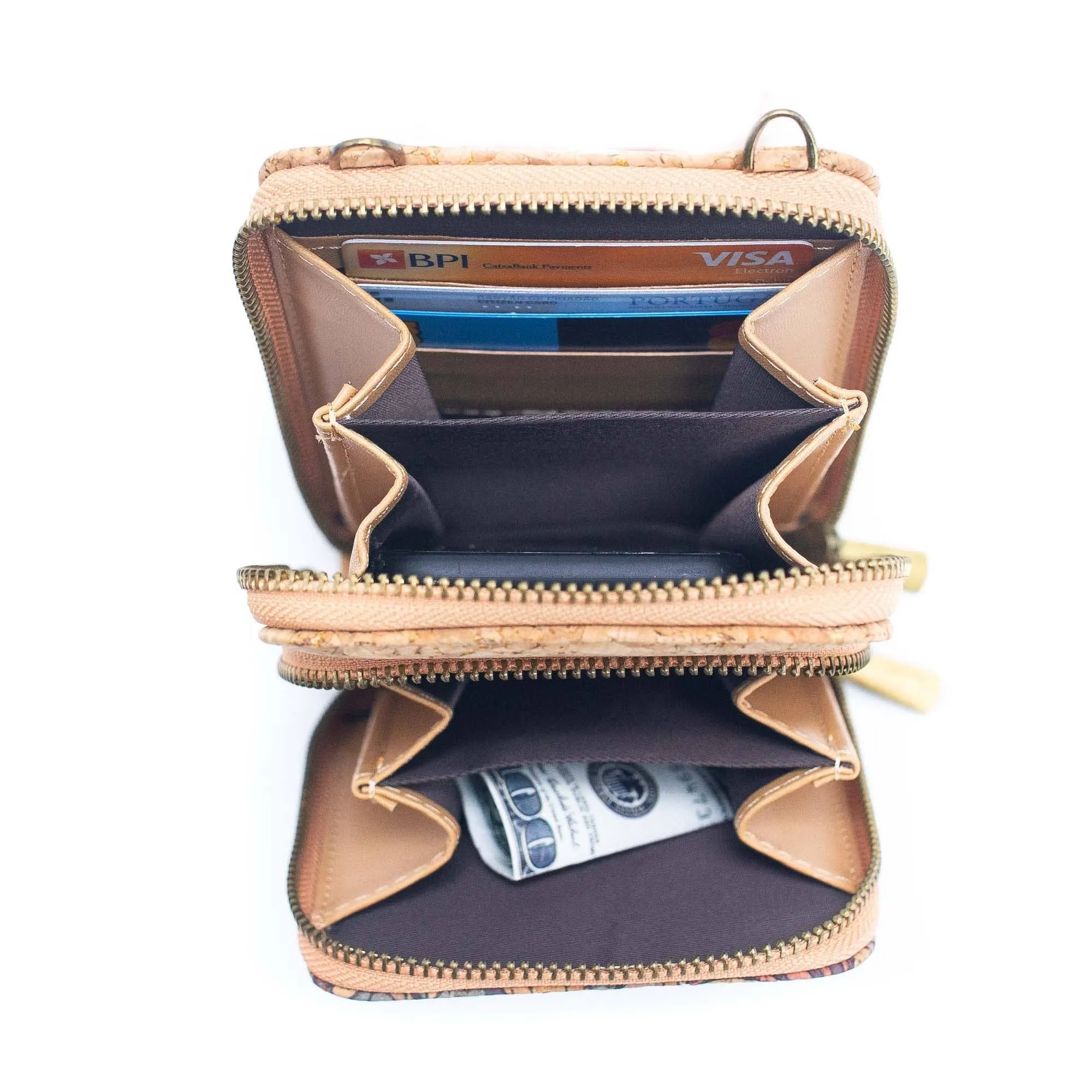 Natural Cork Women's Crossbody Phone Wallet BAGD-2240