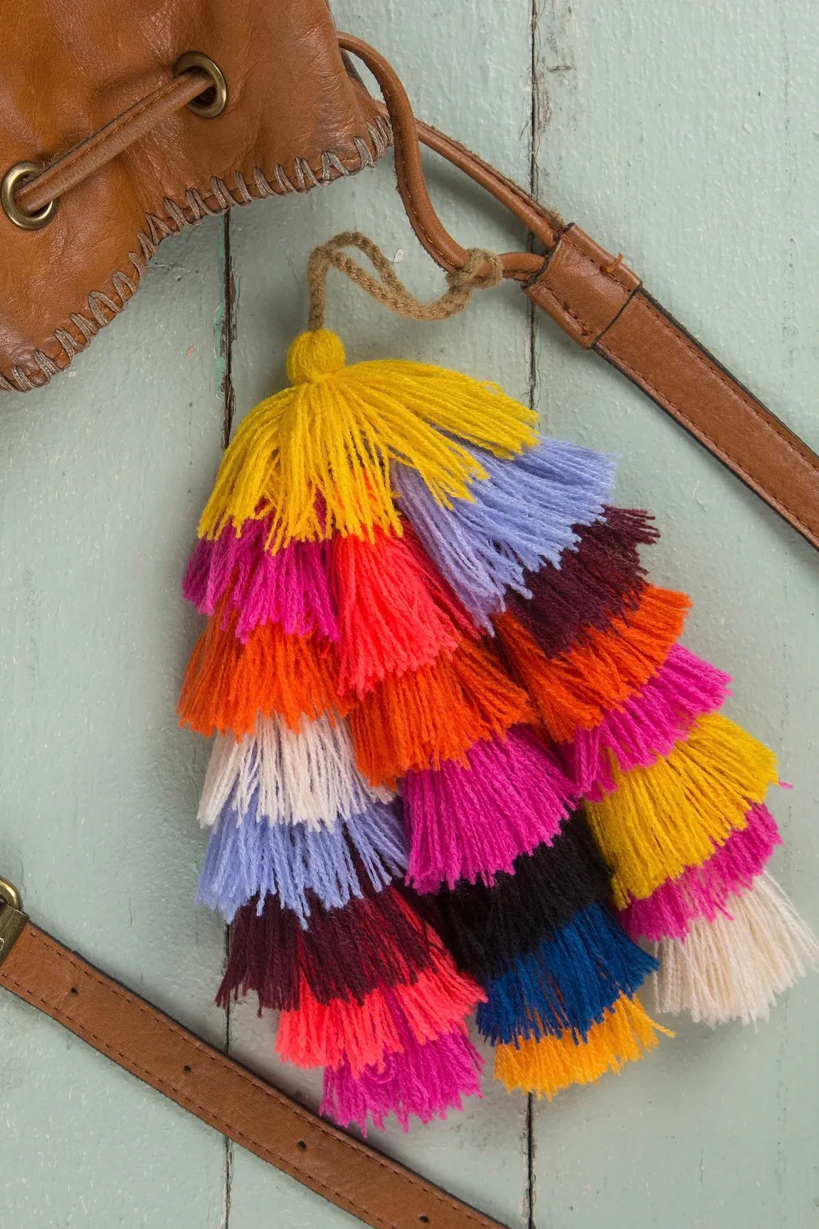 Natural Life Tassel Tie-On | Coral