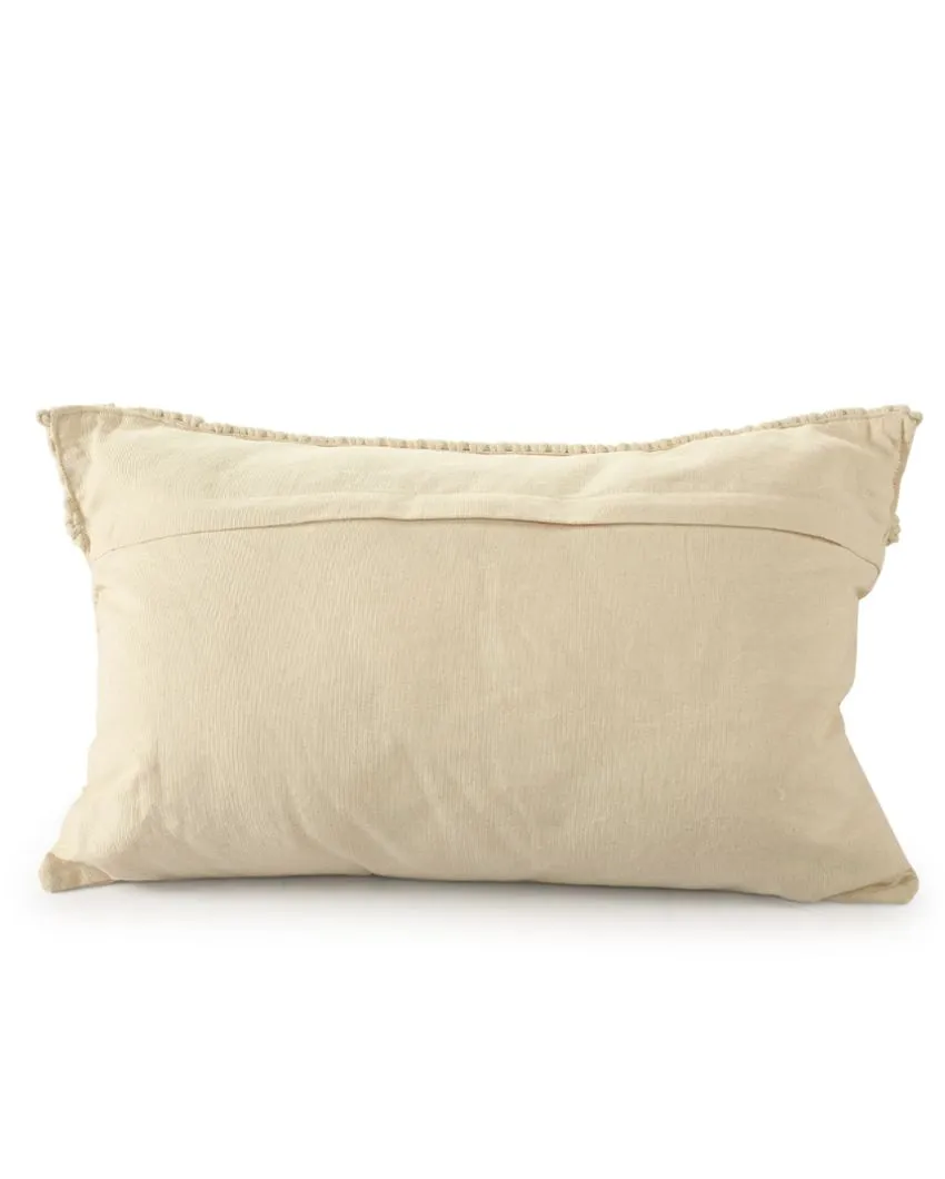 Natural Macramé Cushion With Long Fringe | 16 x 24 inches
