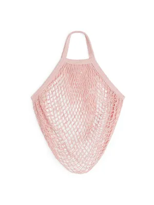 Pink organic cotton string bag