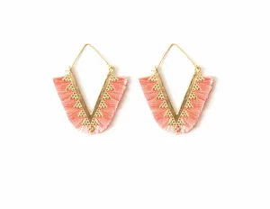 Pink Pointed Fringe Earring