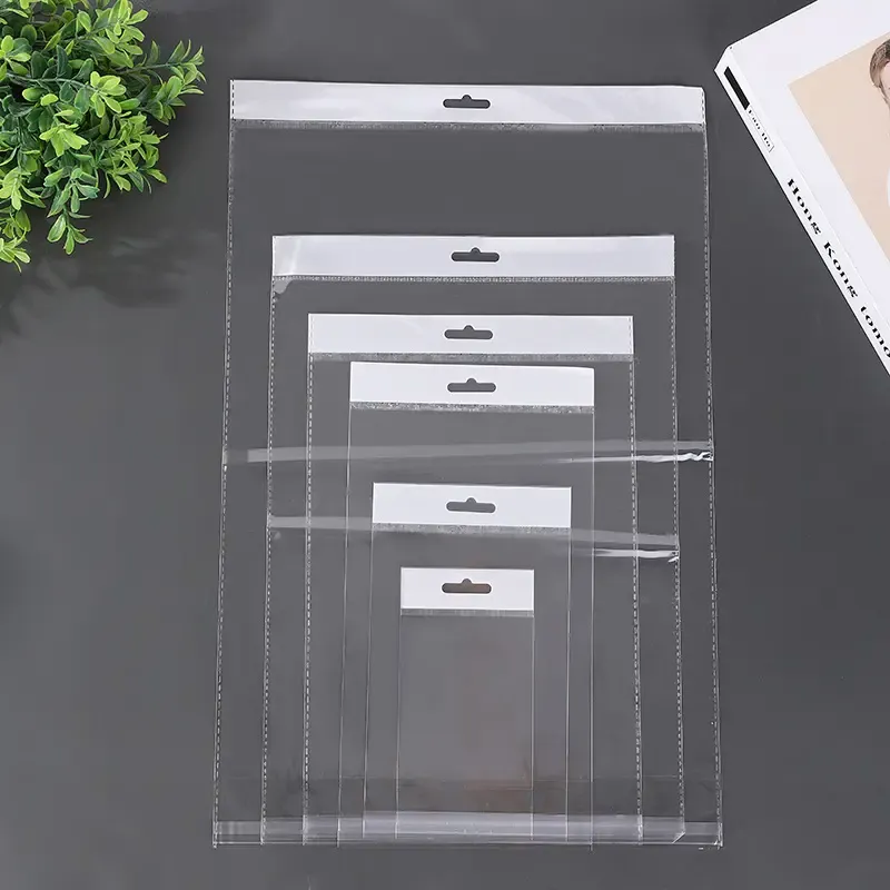 Polyprop Cellophane Selfseal Bags 15.5x31cm Euro Slot Hole 100pack