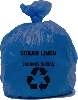 RESILIA Heavy Duty Soiled Linen Bags - Hospital Waste Disposal, Trash Liner, Sanitary Storage, OSHA Approved, Dark Blue, 33 Gallon, 29" W x 43" L, 1 Mil, 0.001 Inch, 1 Case of 200 Bags, Made in USA
