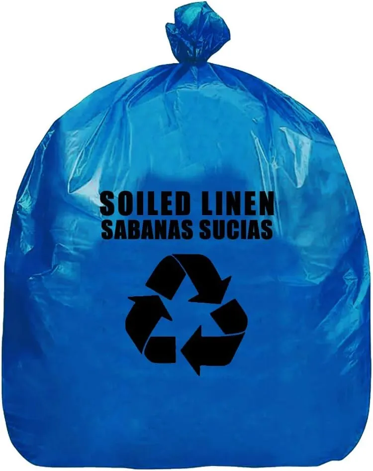 RESILIA Heavy Duty Soiled Linen Bags - Hospital Waste Disposal, Trash Liner, Sanitary Storage, OSHA Approved, Dark Blue, 33 Gallon, 29" W x 43" L, 1 Mil, 0.001 Inch, 1 Case of 200 Bags, Made in USA