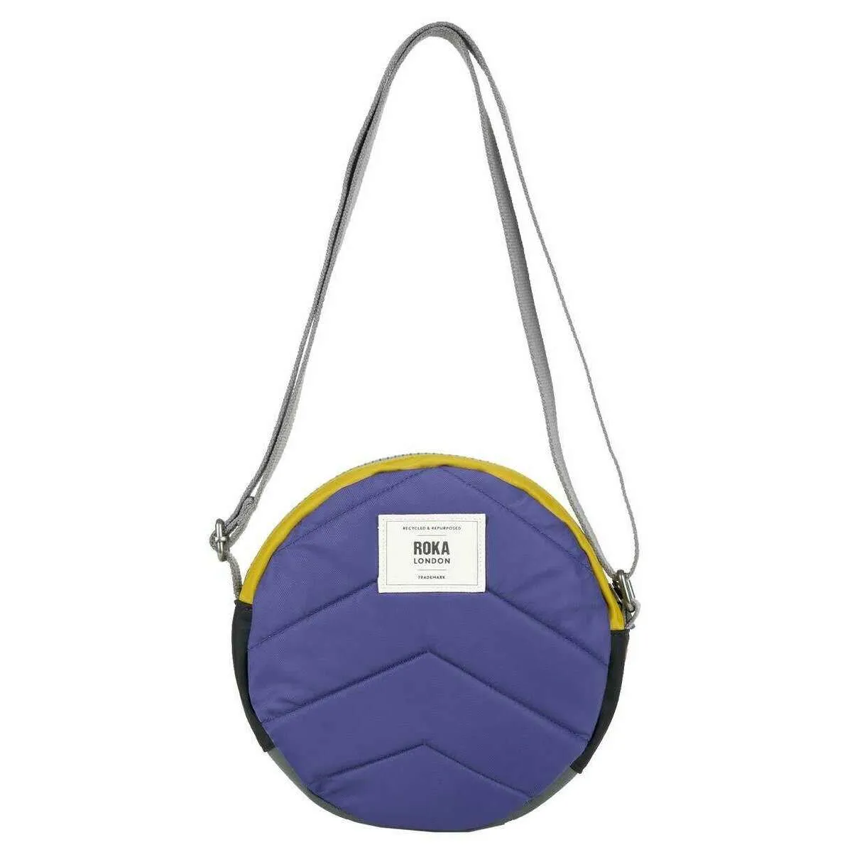 Roka Paddington B Creative Waste Colour Block Recycled Nylon Crossbody Bag - Purple/Yellow/Green