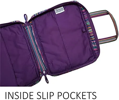 Shenaini Medium Bible Cover for Women  Ladies Medium Bible Carrying Case - Fits Bibles up to 8.75x5.75x2" - Padded Bible Cases - Chic Bible Covers for Women with Pockets, Handles & Zipper (Purple)