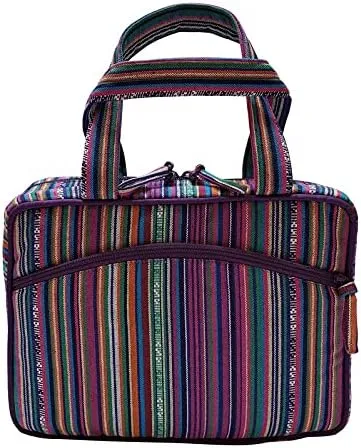 Shenaini Medium Bible Cover for Women  Ladies Medium Bible Carrying Case - Fits Bibles up to 8.75x5.75x2" - Padded Bible Cases - Chic Bible Covers for Women with Pockets, Handles & Zipper (Purple)