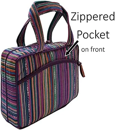 Shenaini Medium Bible Cover for Women  Ladies Medium Bible Carrying Case - Fits Bibles up to 8.75x5.75x2" - Padded Bible Cases - Chic Bible Covers for Women with Pockets, Handles & Zipper (Purple)
