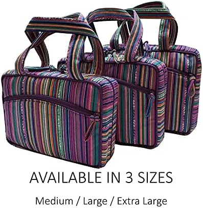 Shenaini Medium Bible Cover for Women  Ladies Medium Bible Carrying Case - Fits Bibles up to 8.75x5.75x2" - Padded Bible Cases - Chic Bible Covers for Women with Pockets, Handles & Zipper (Purple)