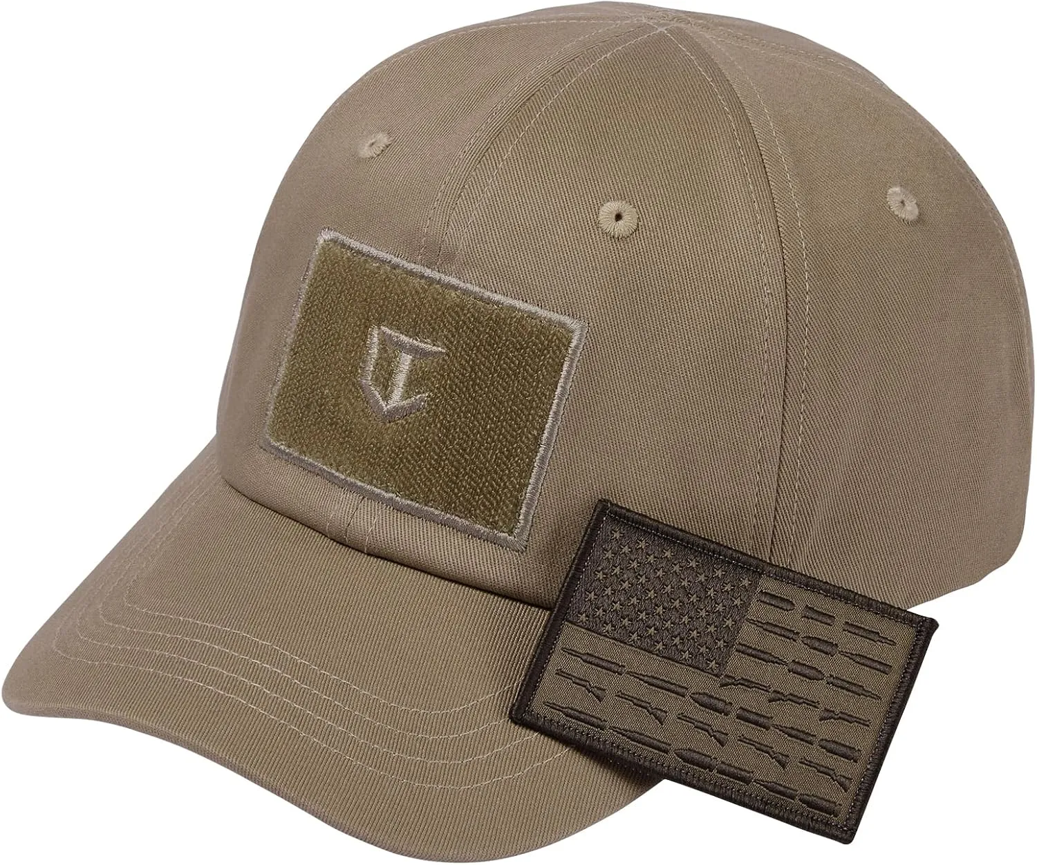 Tactical Hat with Flag Patch Camo Military Army Hats Adjustable Trucker Baseball Cap Soft Top for Shooting
