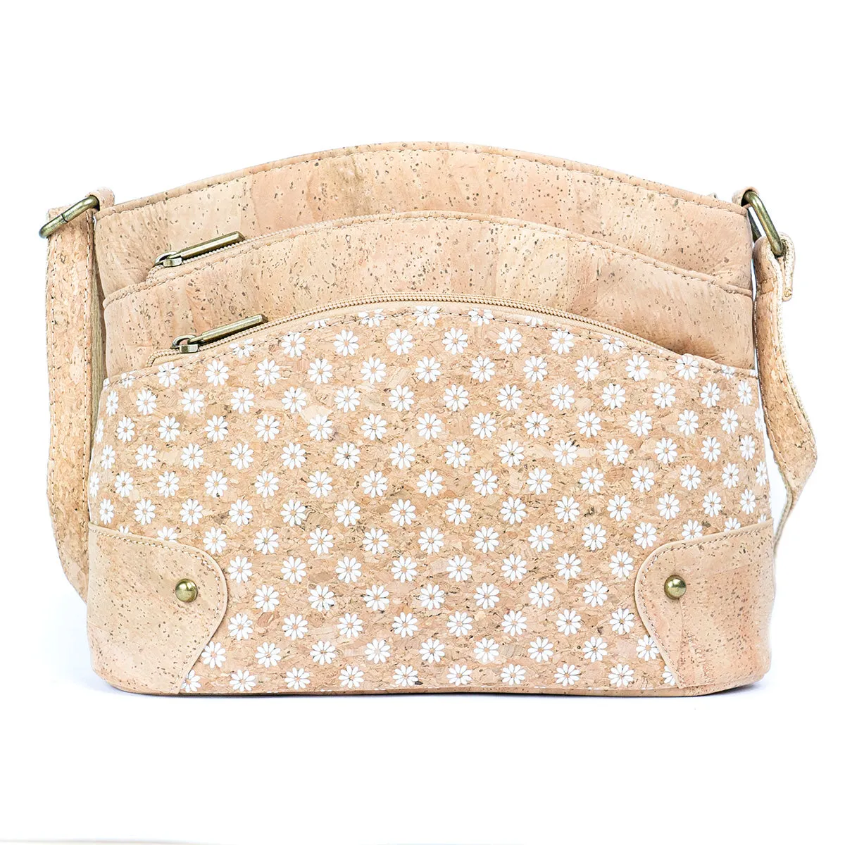 Three-Line Zipper Women's Cork  Crossbody Bag BAG-2284