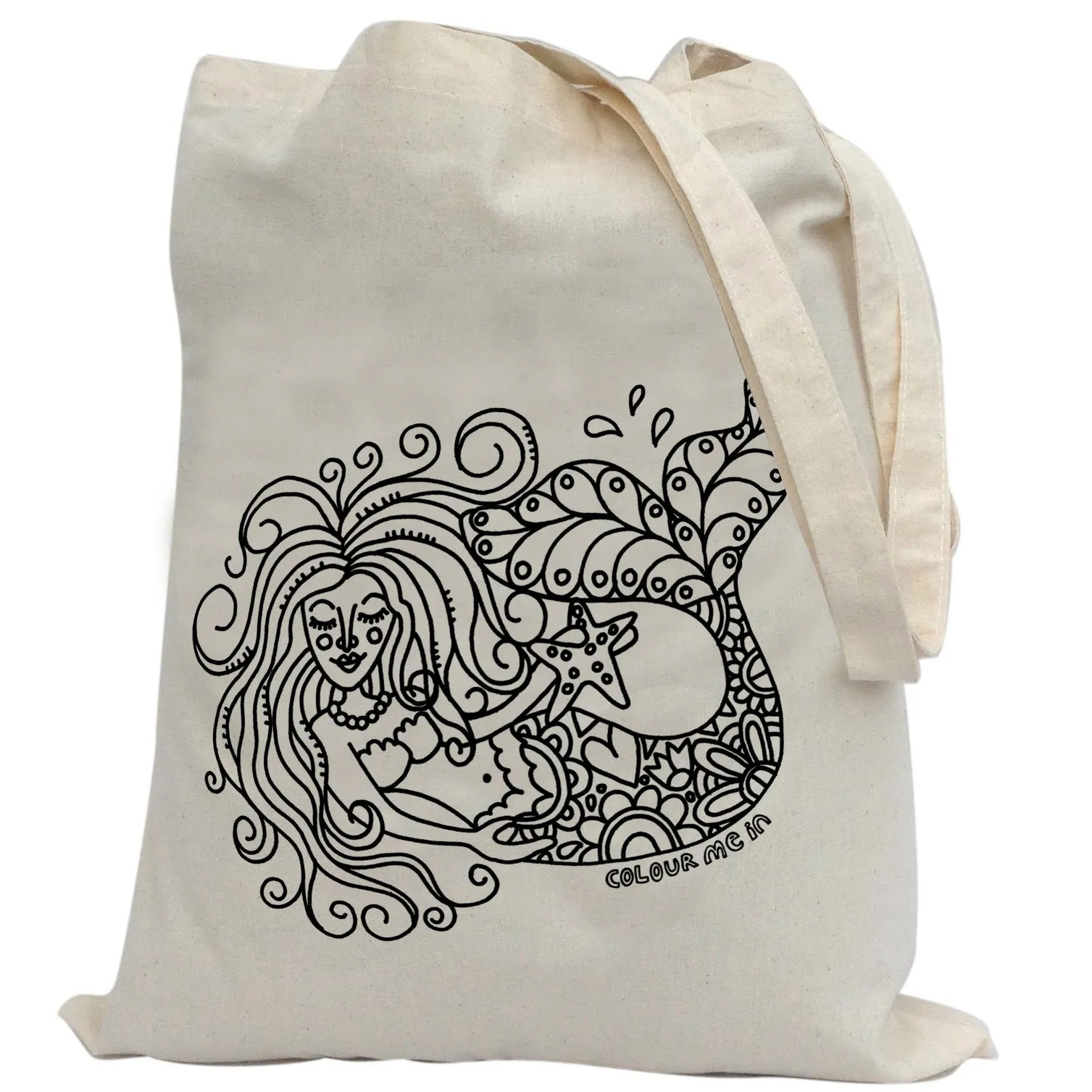 Tote Bag Colour Me In Mermaid