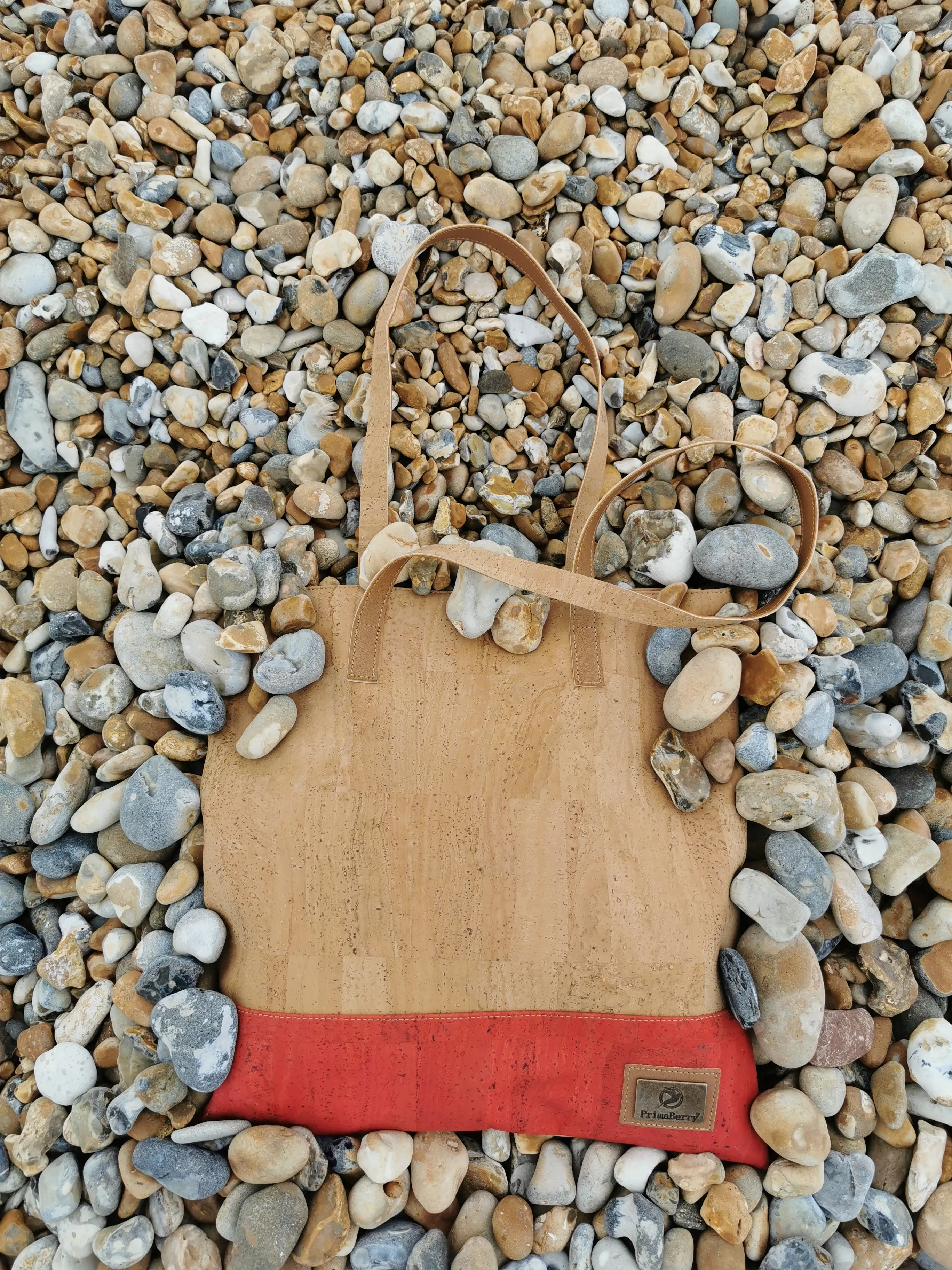 Vibrant Red Cork Shopping Bag: Stylish, Sustainable, and Practical Bag Made from Premium Cork