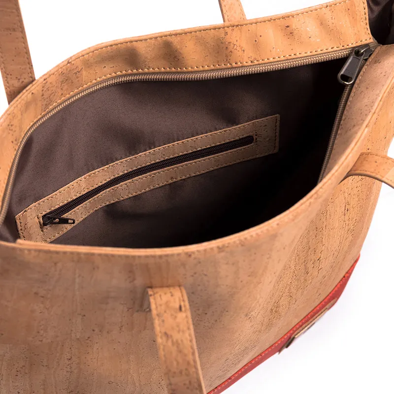 Vibrant Red Cork Shopping Bag: Stylish, Sustainable, and Practical Bag Made from Premium Cork