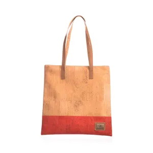 Vibrant Red Cork Shopping Bag: Stylish, Sustainable, and Practical Bag Made from Premium Cork