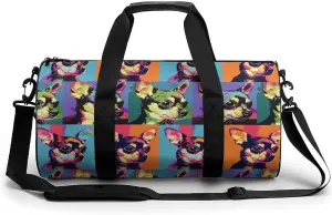 Vintage Chihuahua Pop Gym Bag for Men Women Duffle Bags Travel Tote