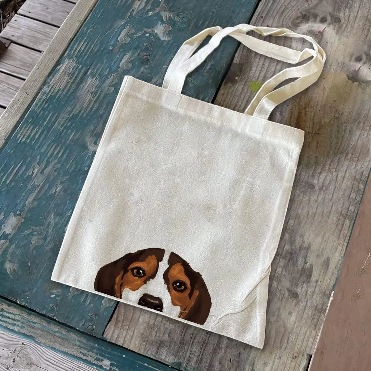 WIRESTER Canvas Tote Bag for Women & Girls - Beach, Grocery & Travel Tote - Cute Dog