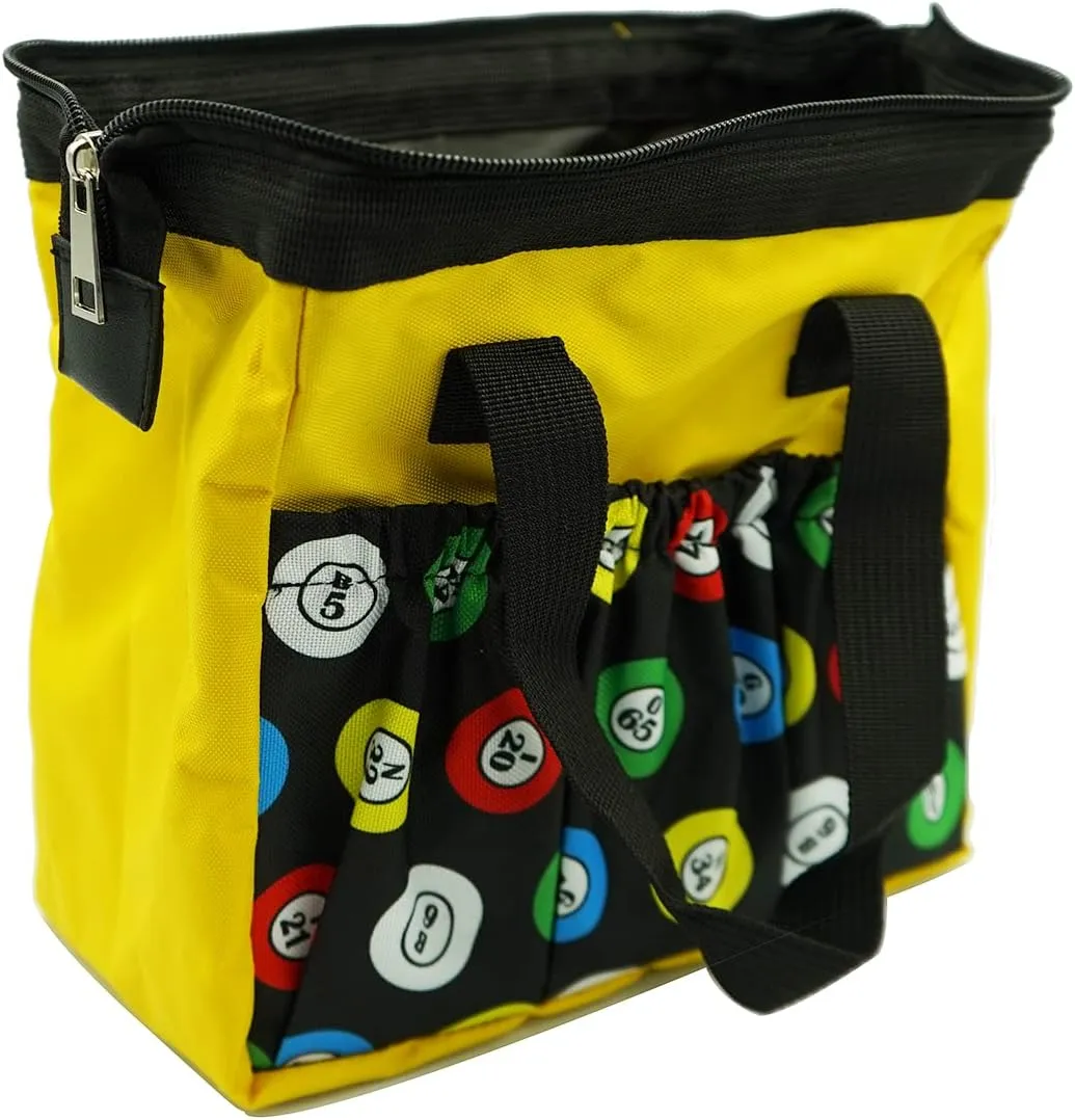Yuanhe Bingo Dauber Bags with 6 Pockets Yellow Bingo Tote Bag 
