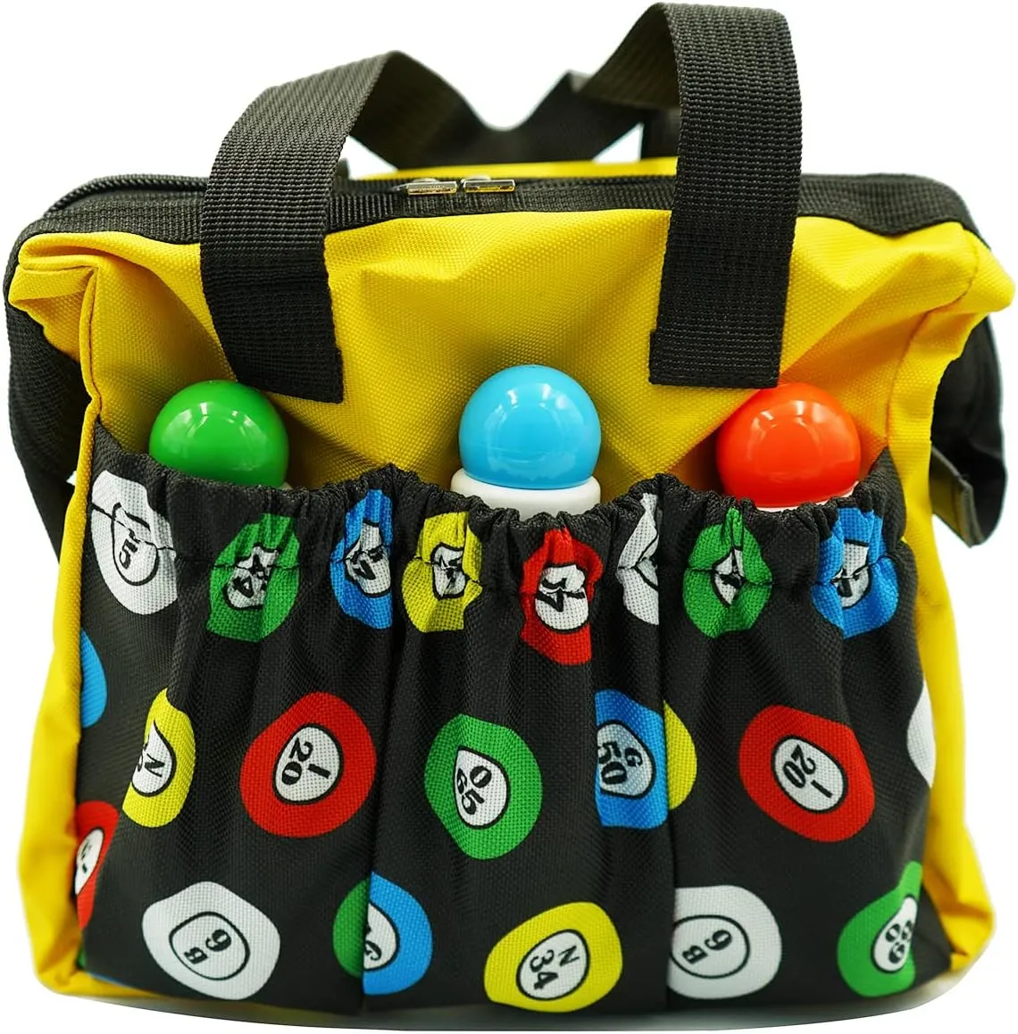 Yuanhe Bingo Dauber Bags with 6 Pockets Yellow Bingo Tote Bag 
