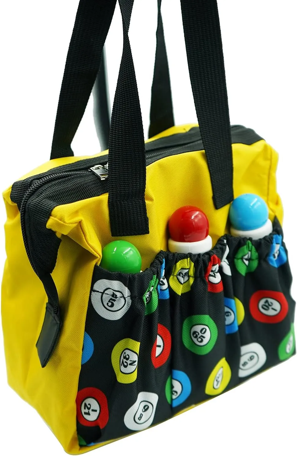 Yuanhe Bingo Dauber Bags with 6 Pockets Yellow Bingo Tote Bag 